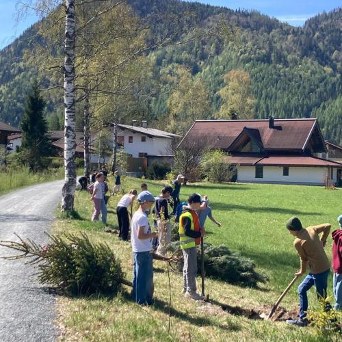 Kinder beim Bäumepflanzen